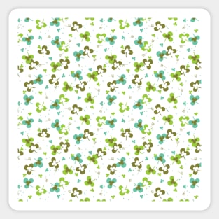 Happy Green Clover Leaves Art Pattern Sticker